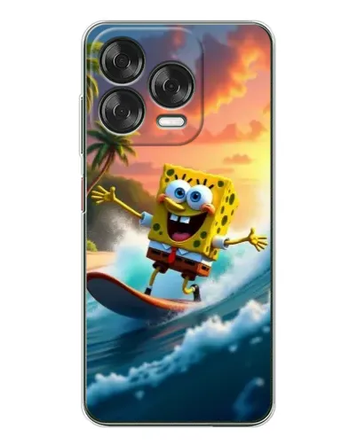 Чехол для ZTE Nubia V70 Design с картинкой «Губка Боб серфингист»