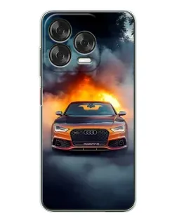 Чехол для ZTE Nubia V70 Design с картинкой «Audi в огненном дыму» Чехол для ZTE Nubia V70 Design с картинкой «Audi в огненном дыму»