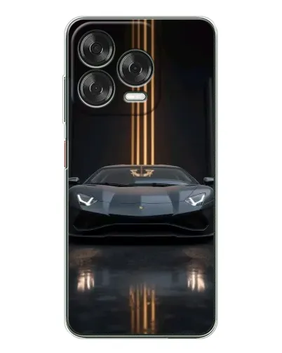 Чехол для ZTE Nubia V70 Design с картинкой «Lamborghini золотые линии»