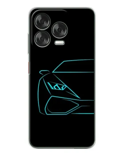 Чехол для ZTE Nubia V70 Design с картинкой «Голубой силуэт Lamborghini»