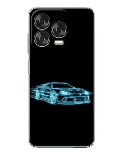 Чехол для ZTE Nubia V70 Design с картинкой «Неоновый контур Lamborghini»