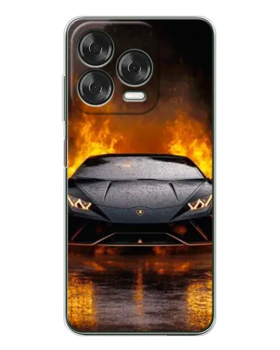Чехол для ZTE Nubia V70 Design с картинкой «Lamborghini в огне»