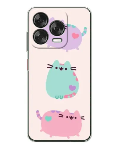 Чехол для ZTE Nubia V70 Design с картинкой «Pusheen трио»