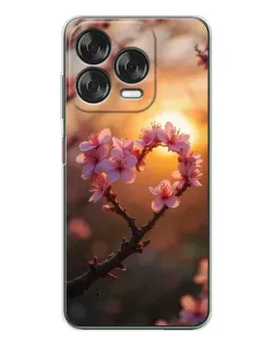 Чехол для ZTE Nubia V70 Design с картинкой «Розовый цвет сердце на фоне заката» Чехол для ZTE Nubia V70 Design с картинкой «Розовый цвет сердце на фоне заката»