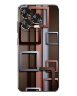 Чехол для ZTE Nubia V70 Design с картинкой «Коричневые объемные квадраты» Чехол для ZTE Nubia V70 Design с картинкой «Коричневые объемные квадраты»