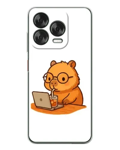 Чехол для ZTE Nubia V70 Design с картинкой «Капибара с ноутбуком»