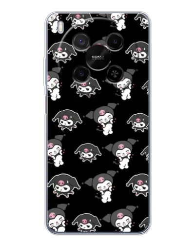 Чехол для ZTE Nubia V70 Max с картинкой «Черный паттерн Kuromi»