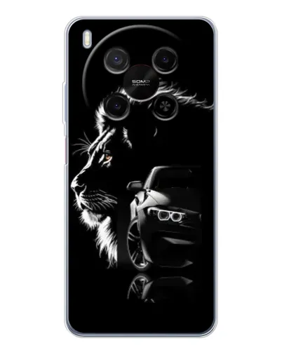 Чехол для ZTE Nubia V70 Max с картинкой «BMW и лев» Чехол для ZTE Nubia V70 Max с картинкой «BMW и лев»