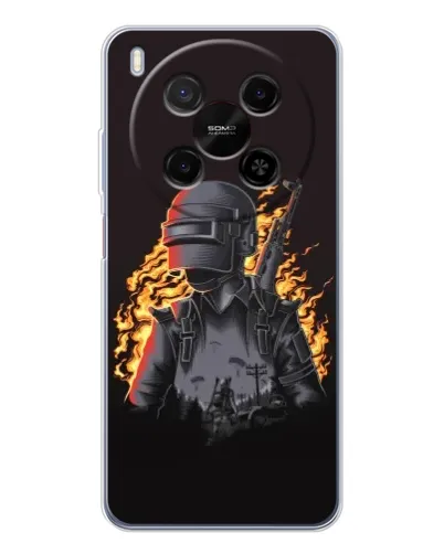Чехол для ZTE Nubia V70 Max с картинкой «PUBG — огненный силуэт» Чехол для ZTE Nubia V70 Max с картинкой «PUBG — огненный силуэт»