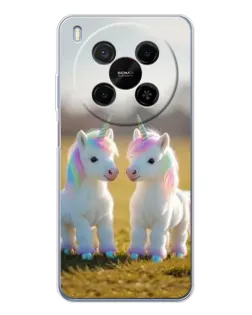 Чехол для ZTE Nubia V70 Max с картинкой «Пара единорогов»