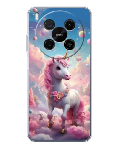 Чехол для ZTE Nubia V70 Max с картинкой «Единорог среди облаков»