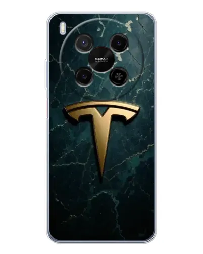 Чехол для ZTE Nubia V70 Max с картинкой «Мраморная Tesla Gold»
