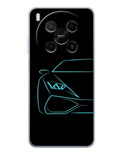 Чехол для ZTE Nubia V70 Max с картинкой «Голубой силуэт Lamborghini»