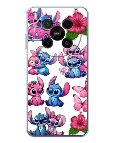 Чехол для ZTE Nubia V70 Max с картинкой «Стикеры Stitch и Angel»