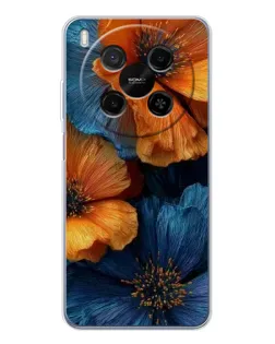 Чехол для ZTE Nubia V70 Max с картинкой «Яркая сине-оранжевая флора» Чехол для ZTE Nubia V70 Max с картинкой «Яркая сине-оранжевая флора»