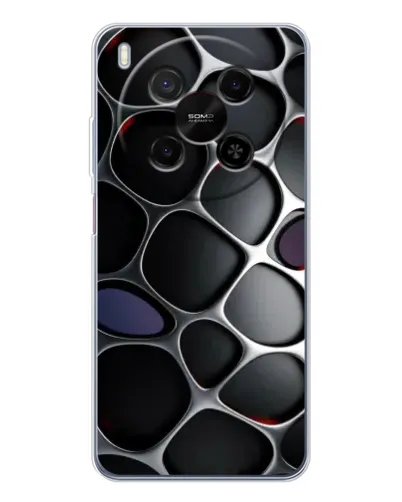 Чехол для ZTE Nubia V70 Max с картинкой «Объемная темная решетка»