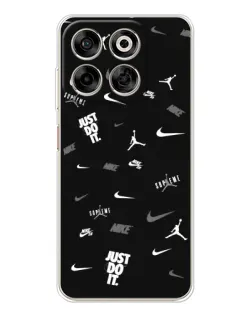 Чохол для ZTE Nubia V70 з картинкою «Nike Black Pattern»