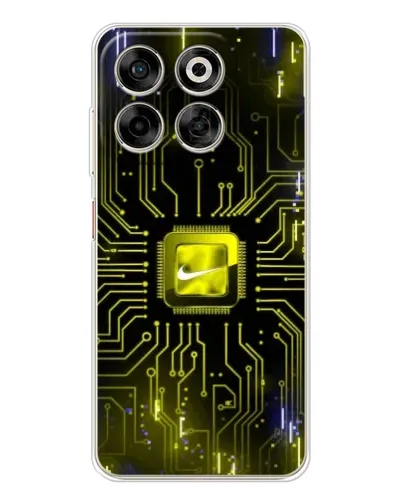 Чехол для ZTE Nubia V70 с картинкой «Nike — золотая искра»