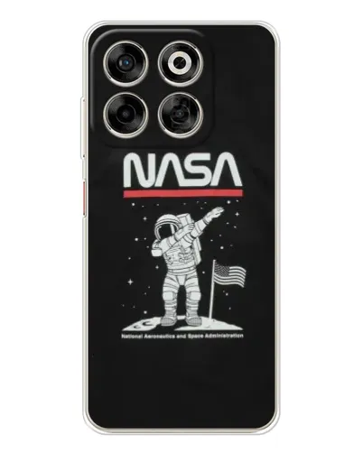 Чехол для ZTE Nubia V70 с картинкой «NASA — шагаем по Луне»