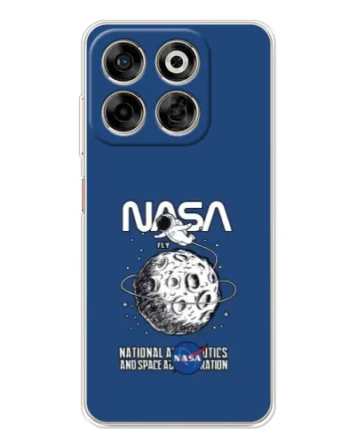 Чехол для ZTE Nubia V70 с картинкой «NASA — лунная миссия»