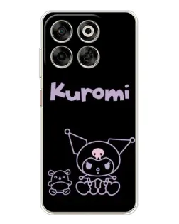 Чехол для ZTE Nubia V70 с картинкой «Kuromi — черный минимализм»