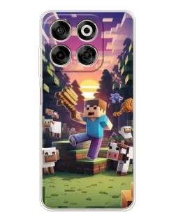 Чехол для ZTE Nubia V70 с картинкой «Стив на ферме»