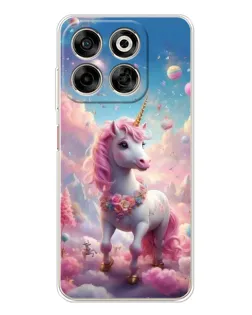 Чехол для ZTE Nubia V70 с картинкой «Единорог среди облаков»