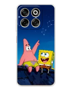 Чехол для ZTE Nubia V70 с картинкой «Губка Боб и Патрик ночью»