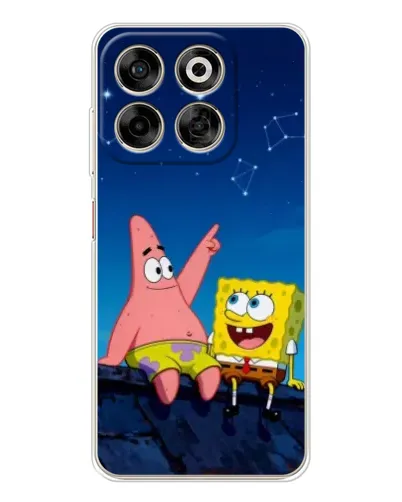 Чехол для ZTE Nubia V70 с картинкой «Губка Боб и Патрик ночью»