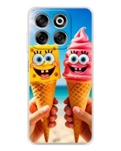 Чехол для ZTE Nubia V70 с картинкой «Спанч Боб мороженое»