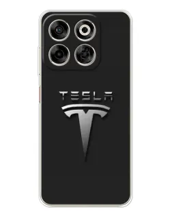 Чехол для ZTE Nubia V70 с картинкой «Стальной логотип Tesla»