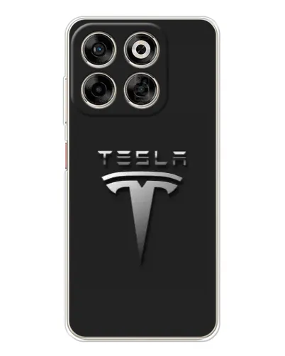 Чехол для ZTE Nubia V70 с картинкой «Стальной логотип Tesla»