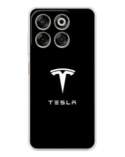 Чехол для ZTE Nubia V70 с картинкой «Tesla White Logo»