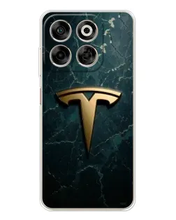 Чехол для ZTE Nubia V70 с картинкой «Мраморная Tesla Gold»