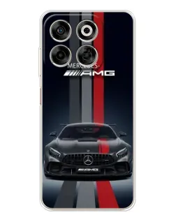 Чехол для ZTE Nubia V70 с картинкой «Mercedes — белый карбон»