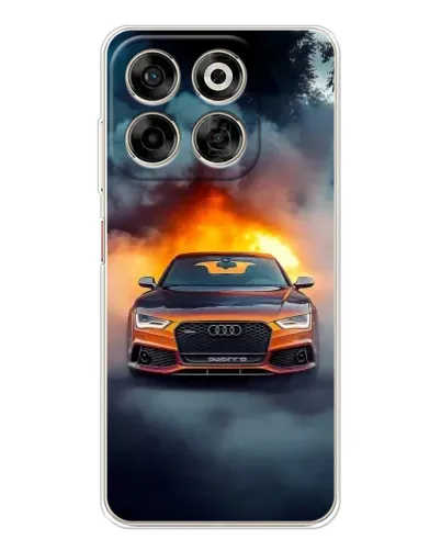 Чехол для ZTE Nubia V70 с картинкой «Audi в огненном дыму»
