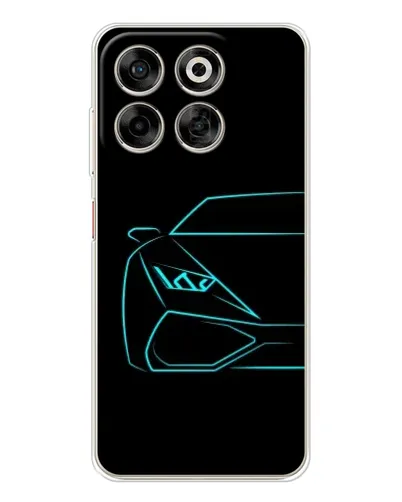 Чехол для ZTE Nubia V70 с картинкой «Голубой силуэт Lamborghini»