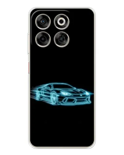 Чехол для ZTE Nubia V70 с картинкой «Неоновый контур Lamborghini»