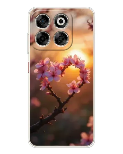 Чехол для ZTE Nubia V70 с картинкой «Розовый цвет сердце на фоне заката» Чехол для ZTE Nubia V70 с картинкой «Розовый цвет сердце на фоне заката»