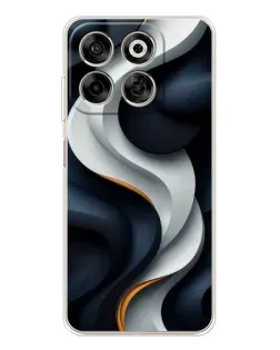 Чехол для ZTE Nubia V70 с картинкой «Объемные черно-белые ленты»