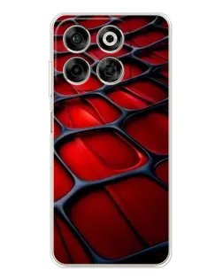 Чехол для ZTE Nubia V70 с картинкой «Красная глянцевая сетка»