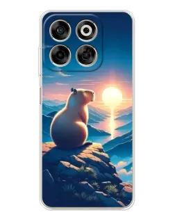 Чехол для ZTE Nubia V70 с картинкой «Закат солнца с капибарой» Чехол для ZTE Nubia V70 с картинкой «Закат солнца с капибарой»