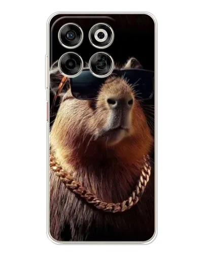 Чехол для ZTE Nubia V70 с картинкой «Капибара золотая цепь»
