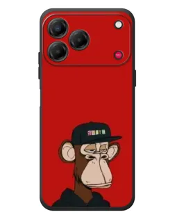 Чехол для ZTE Nubia V80 Design с картинкой «Bored Ape — красный фон»