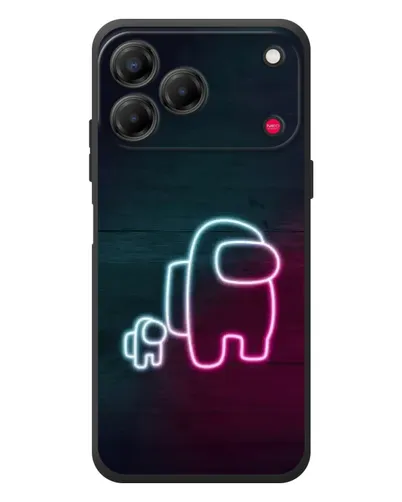 Чехол для ZTE Nubia V80 Design с картинкой «Among Us неон-арт»