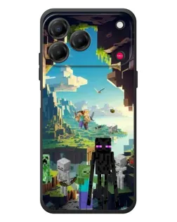 Чехол для ZTE Nubia V80 Design с картинкой «Эндермен в лесу»