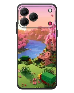 Чехол для ZTE Nubia V80 Design с картинкой «Розовое дерево Minecraft»