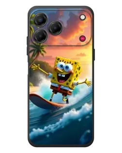 Чохол для ZTE Nubia V80 Design з картинкою «Губка Боб серфінгіст»