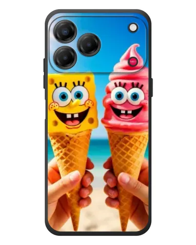 Чехол для ZTE Nubia V80 Design с картинкой «Спанч Боб мороженое»