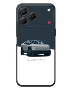 Чехол для ZTE Nubia V80 Design с картинкой «Серебристый Cybertruck Tesla»
